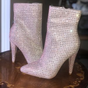 Never worn blush colored sparkle booties. NWOT